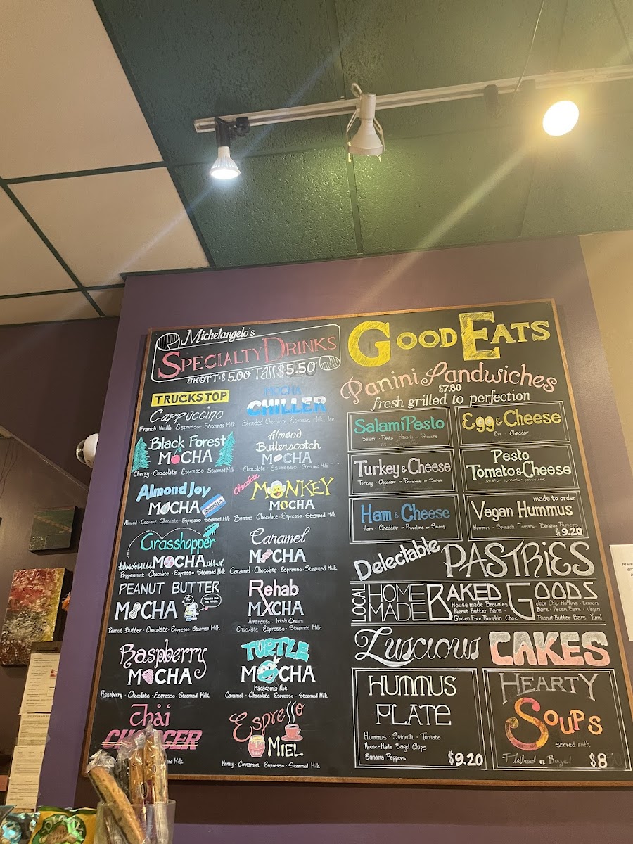 Menu Michelangelo's Coffee House-1