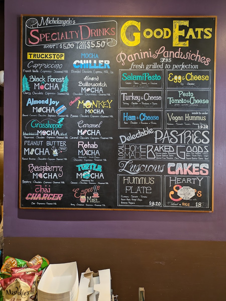 Menu Michelangelo's Coffee House-2